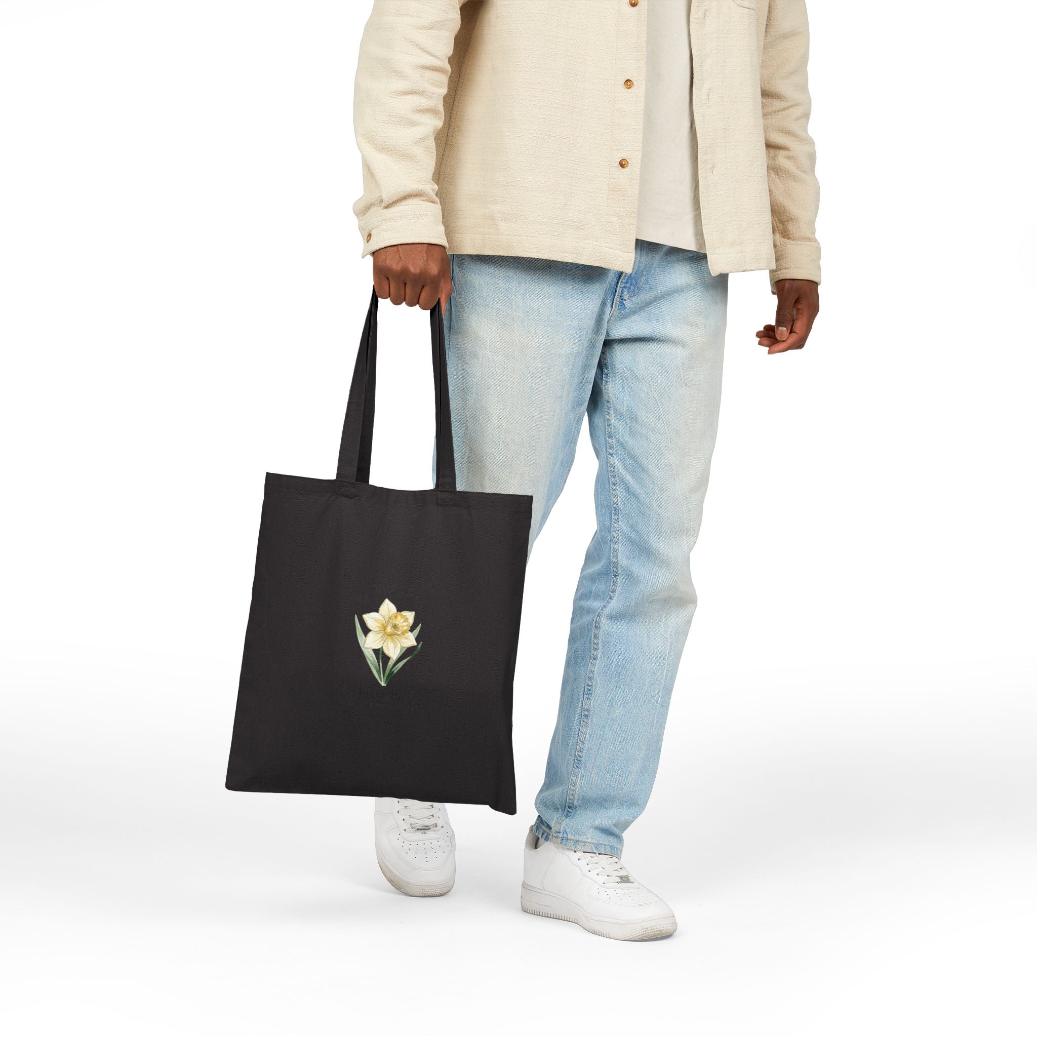 Daffodil Birth Month Flower Tote  Personalized Name