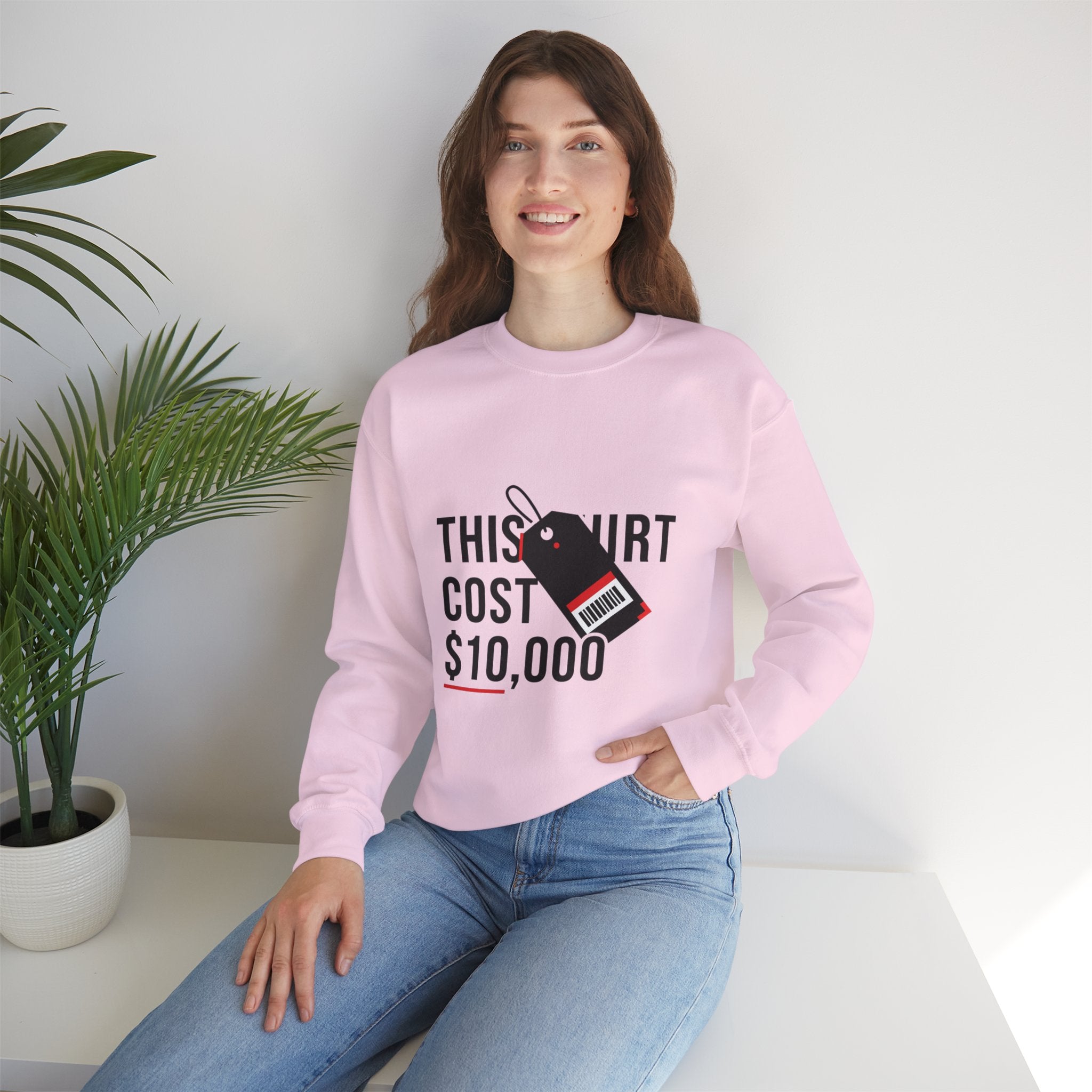 This Shirt Cost 10,000 Sweatshirt | ironic meme flex, streetwear satire