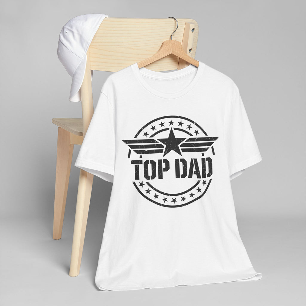 Top Dad Graphic T-Shirt – Father's Day Military Star Design