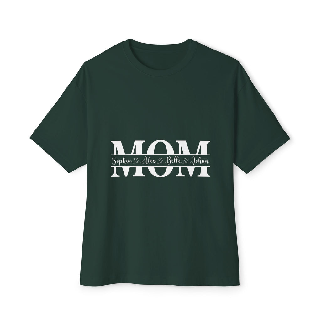 Mom Name Stripe Tee — Personalized Mother’s Day Oversized Shirt