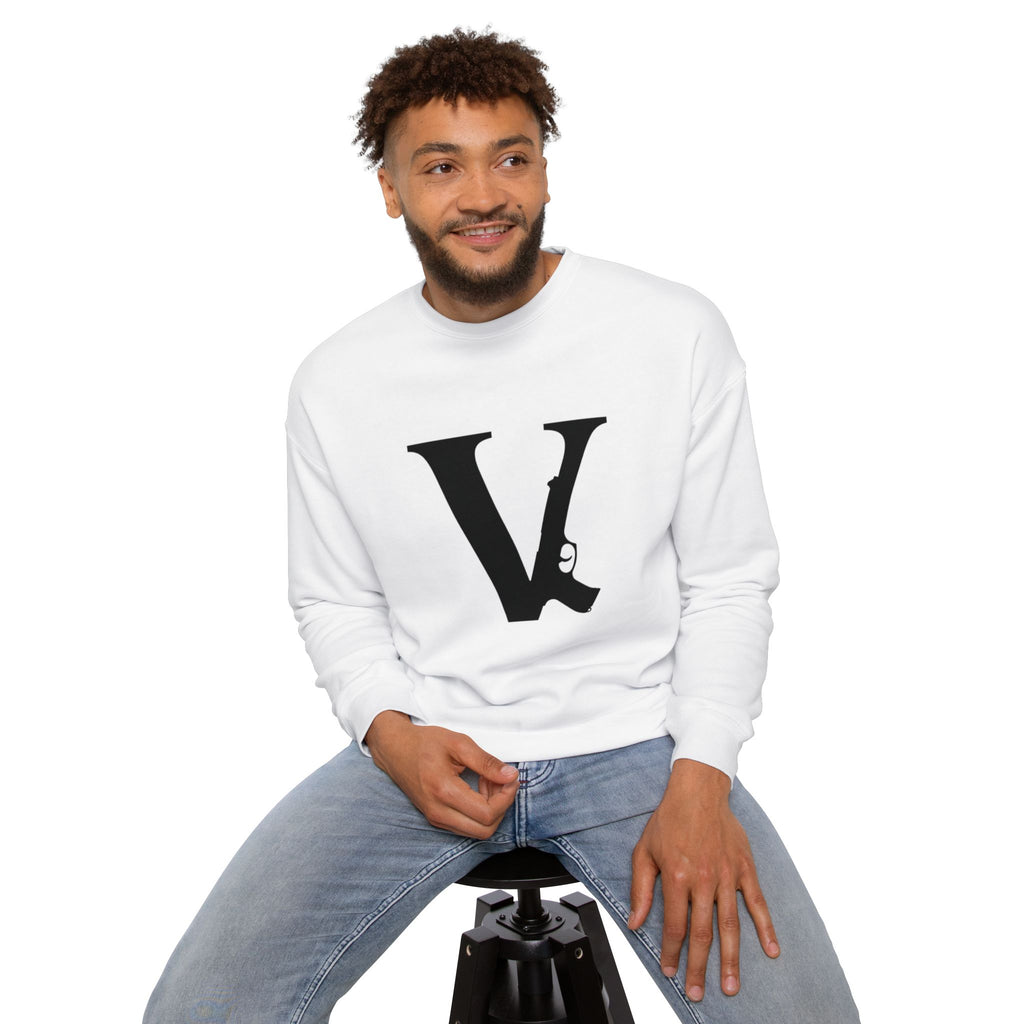 Monogramm-Sweatshirt mit Rundhalsausschnitt und „V“-Print