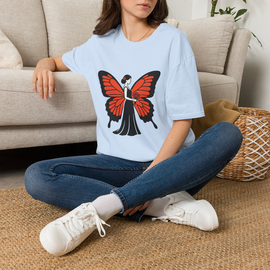 Butterfly Bride T-Shirt — Floral Butterfly Woman Graphic Tee