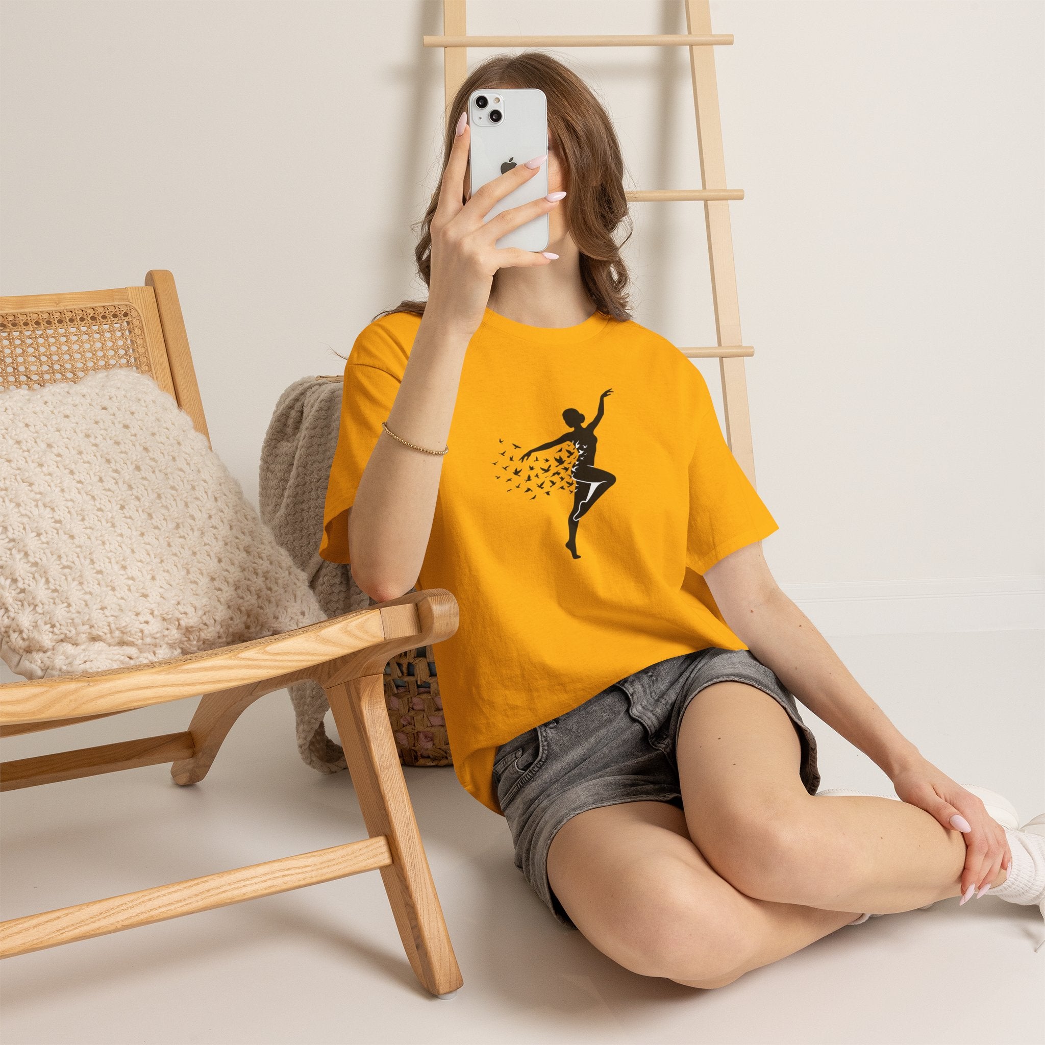 Ballerina Silhouette Tee — Dancer with Butterfly Motif