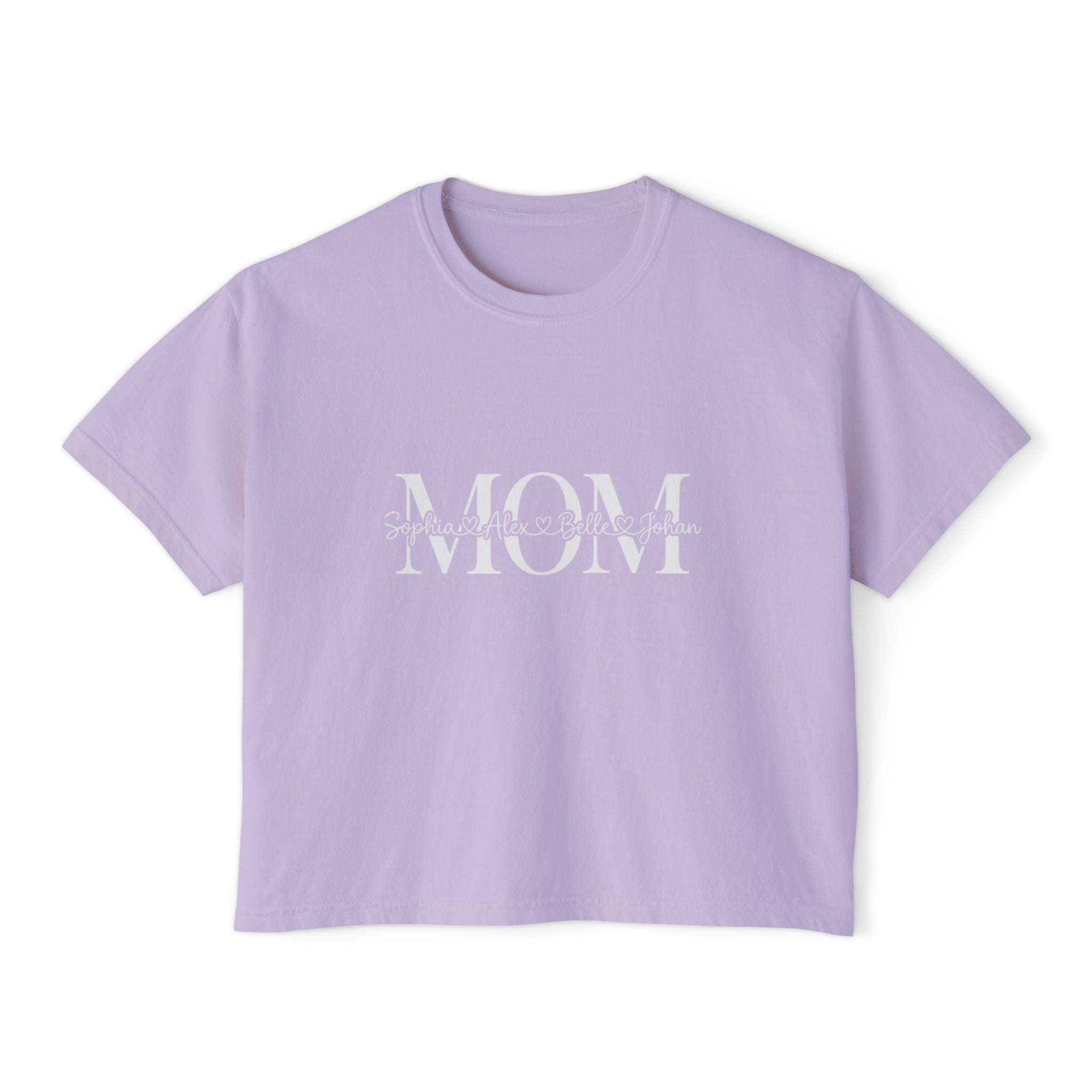 Minimal Pastel 'MOM' Cropped Women's T-Shirt
