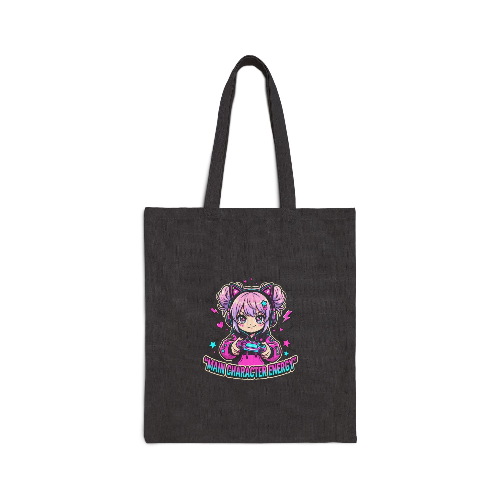 Chibi Pink Mage Canvas Tote Bag – Kawaii Anime Aesthetic