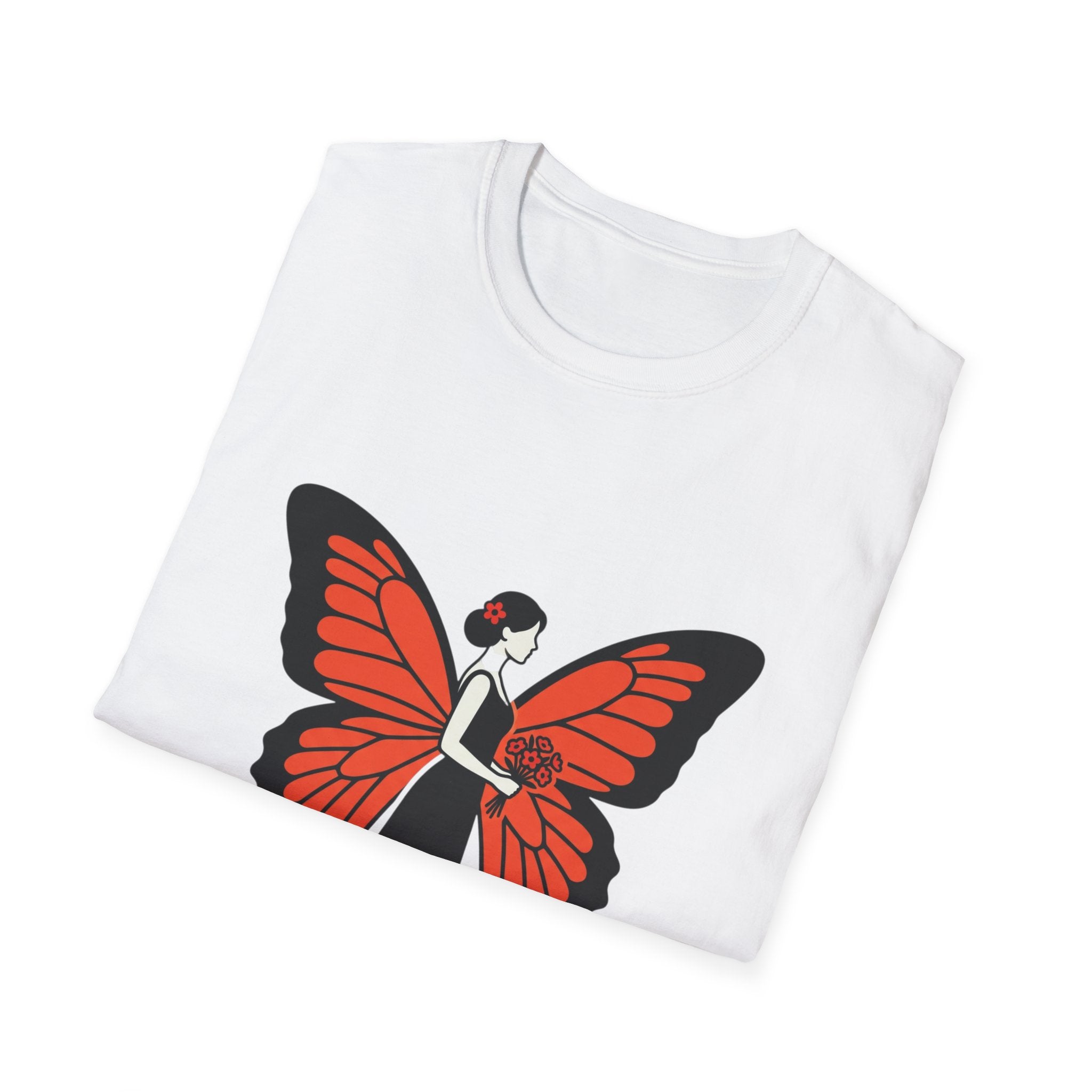 Butterfly Bride T-Shirt — Floral Butterfly Woman Graphic Tee