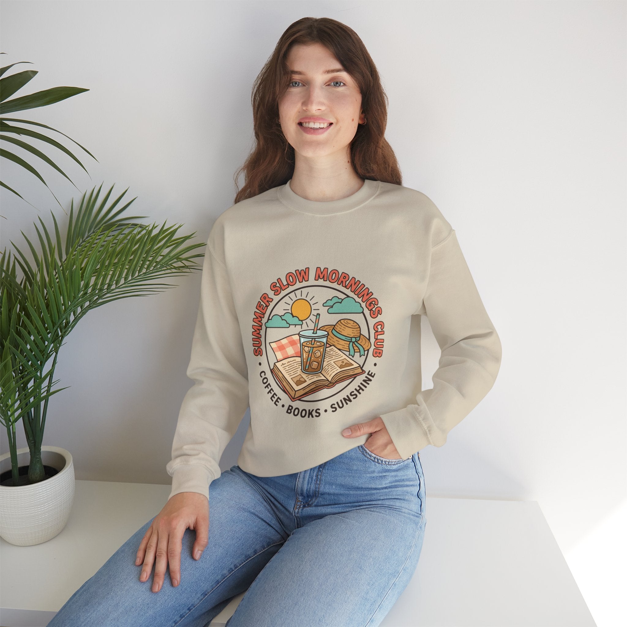 Crewneck-Sweatshirt „Lange Sommermorgen“.