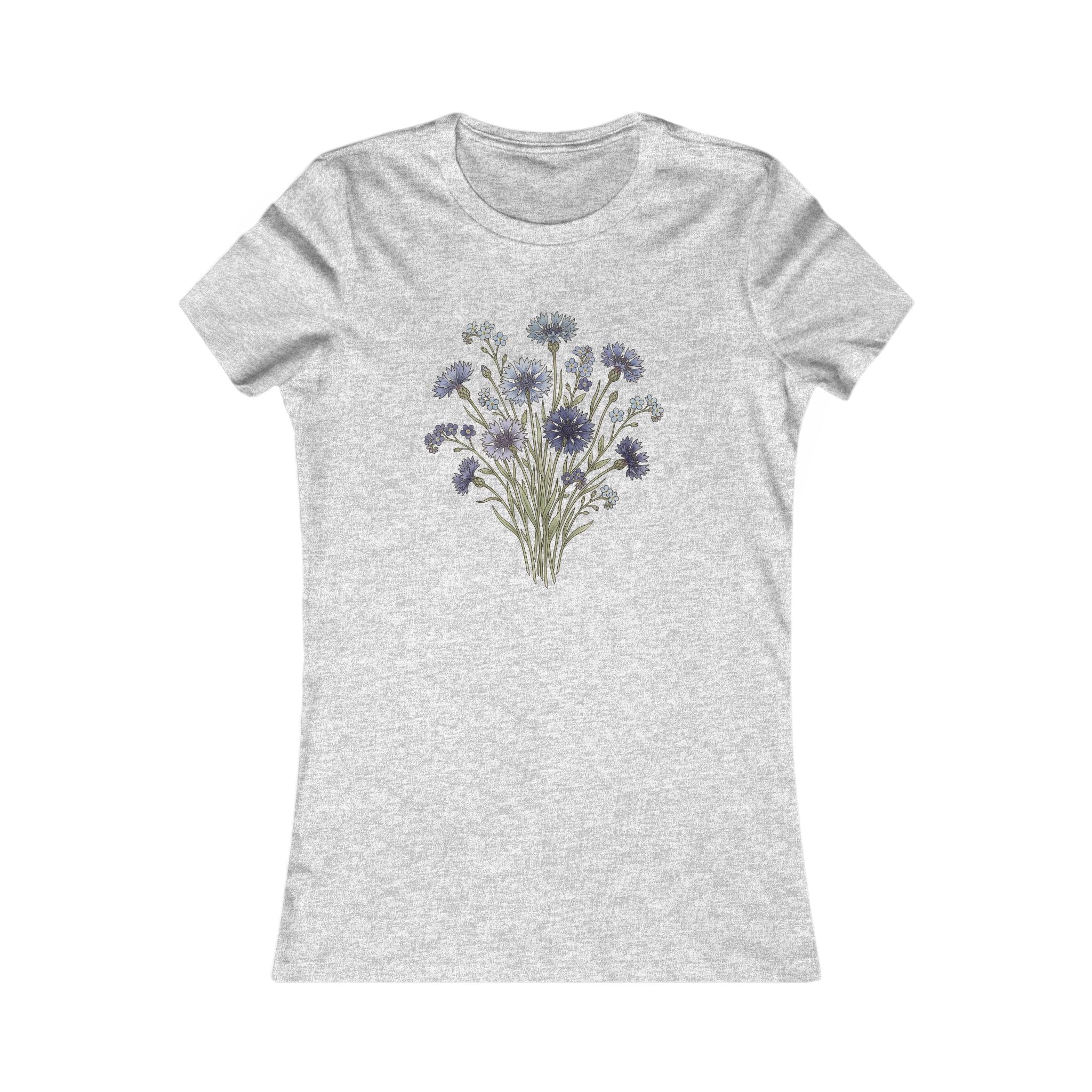 Damen T-Shirt mit Wildblumen-Grafik
