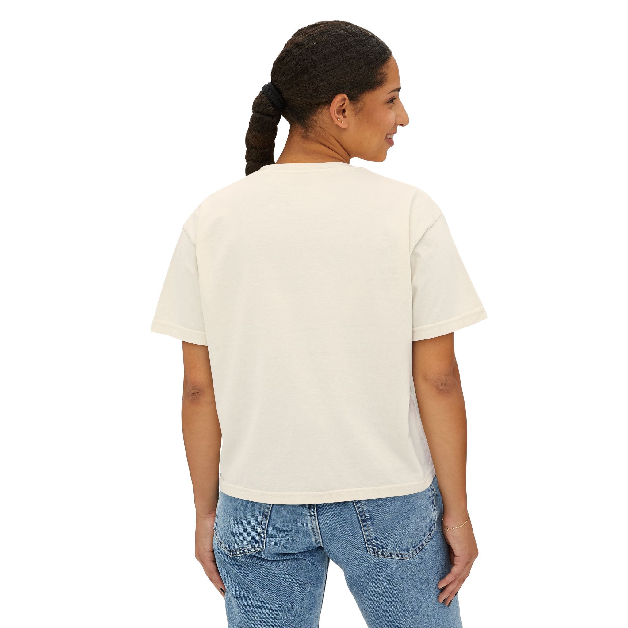 Minimal Pastel 'MOM' Cropped Women's T-Shirt