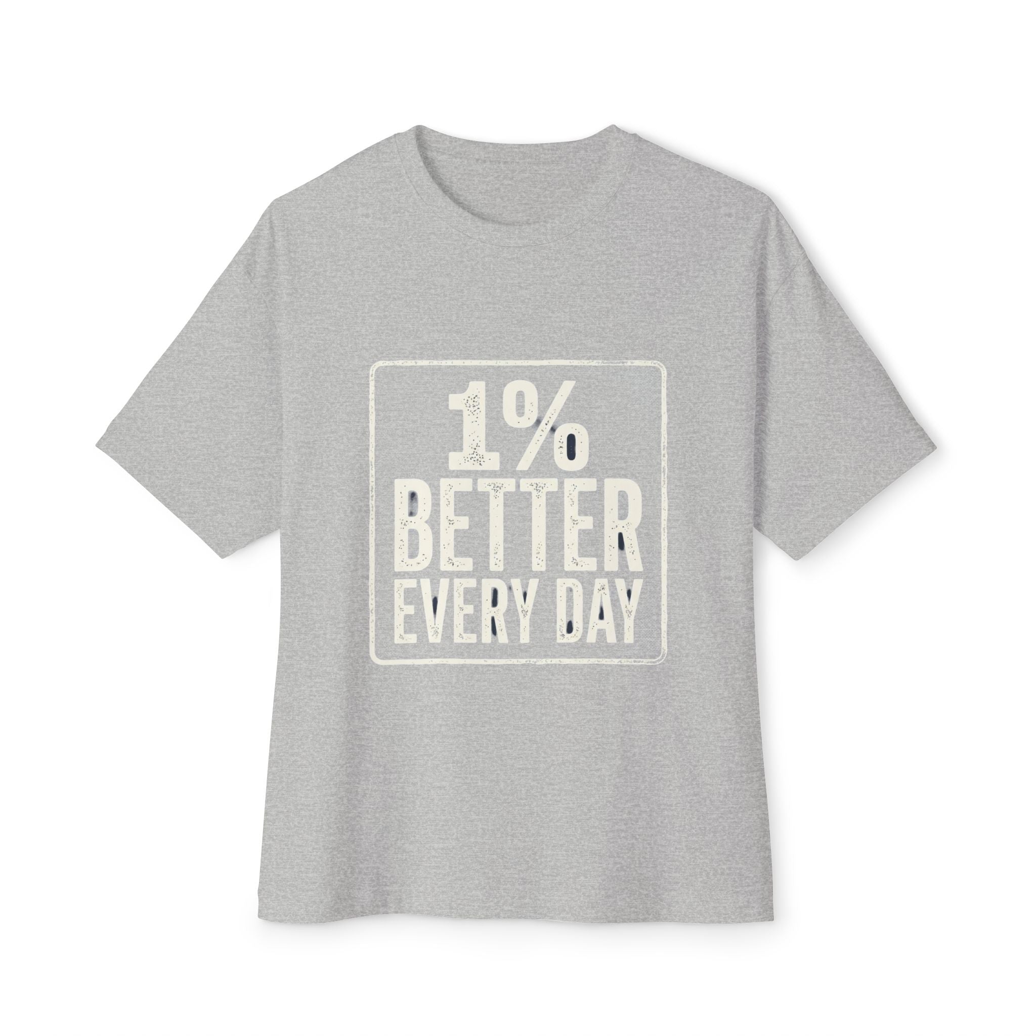 Unisex Boxy T-Shirt – „Jeden Tag 1% besser“ Baumwoll-T-Shirt