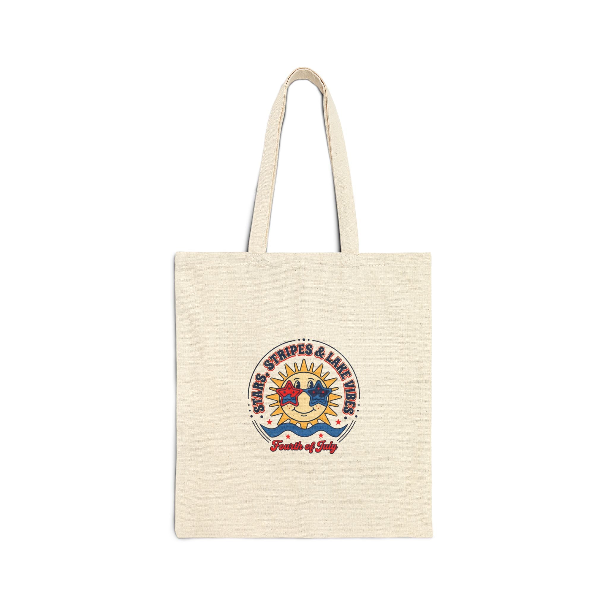 Retro Americana Sun & Stripes Tote | 4th of July, vintage patriotic palette