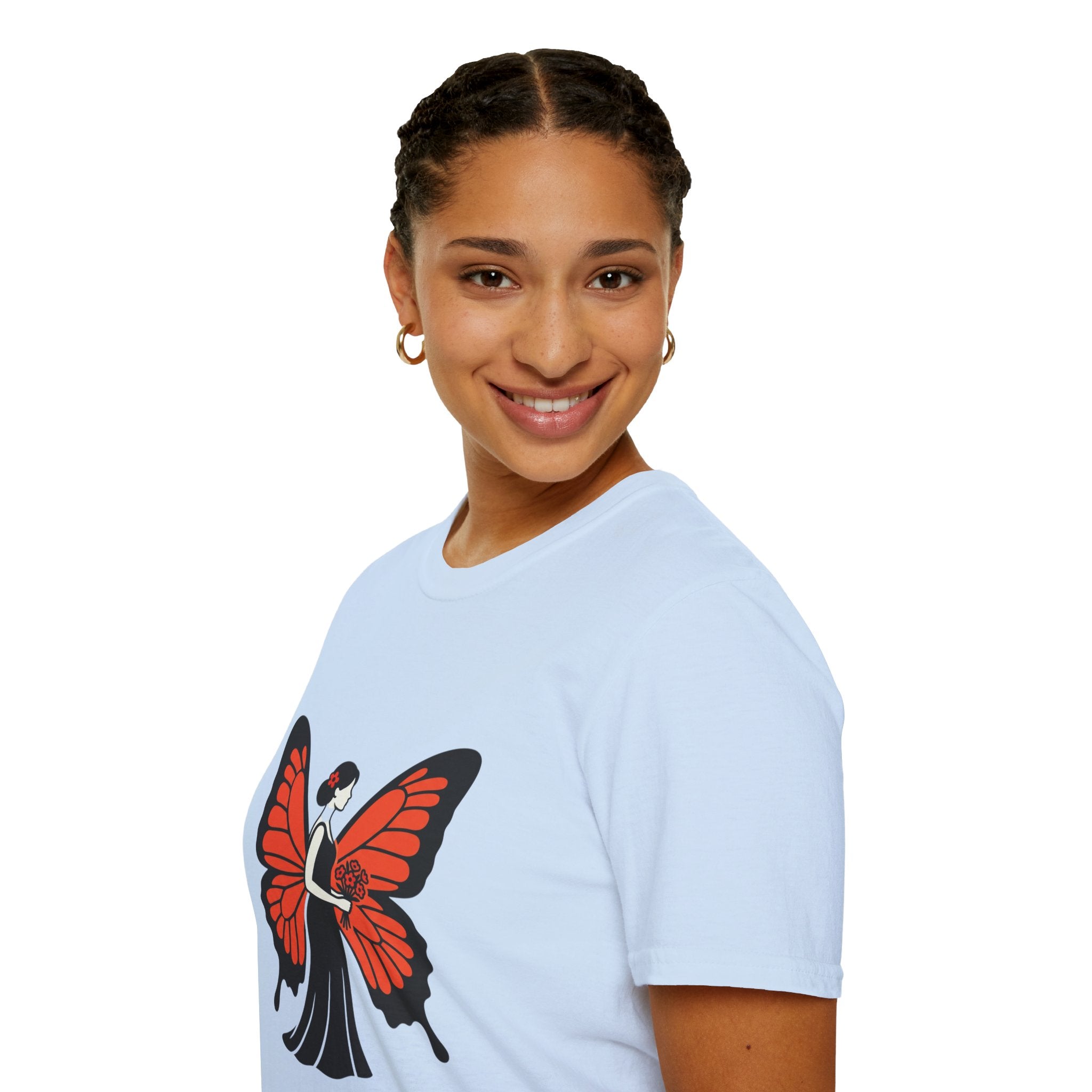 Butterfly Bride T-Shirt — Floral Butterfly Woman Graphic Tee
