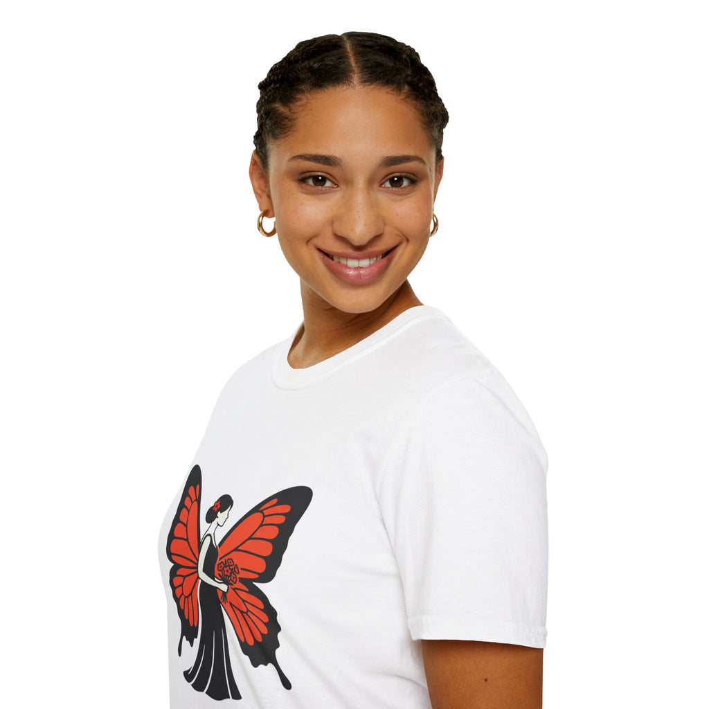 Butterfly Bride T-Shirt — Floral Butterfly Woman Graphic Tee