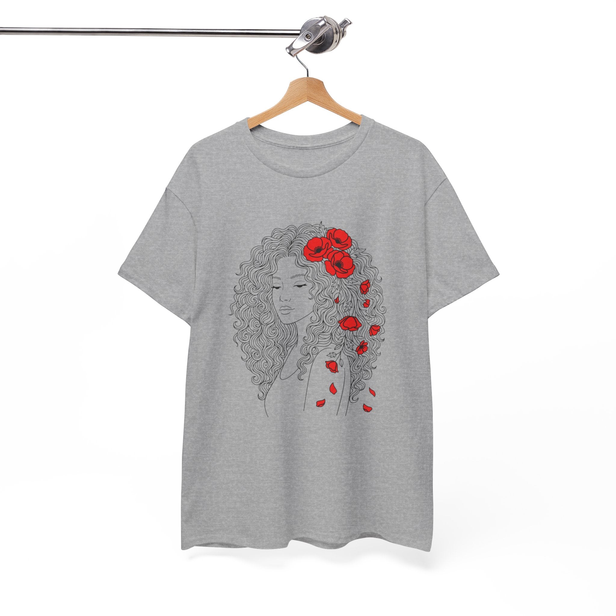 Floral Hair Portrait Tee — Poppy Girl Graphic T-Shirt