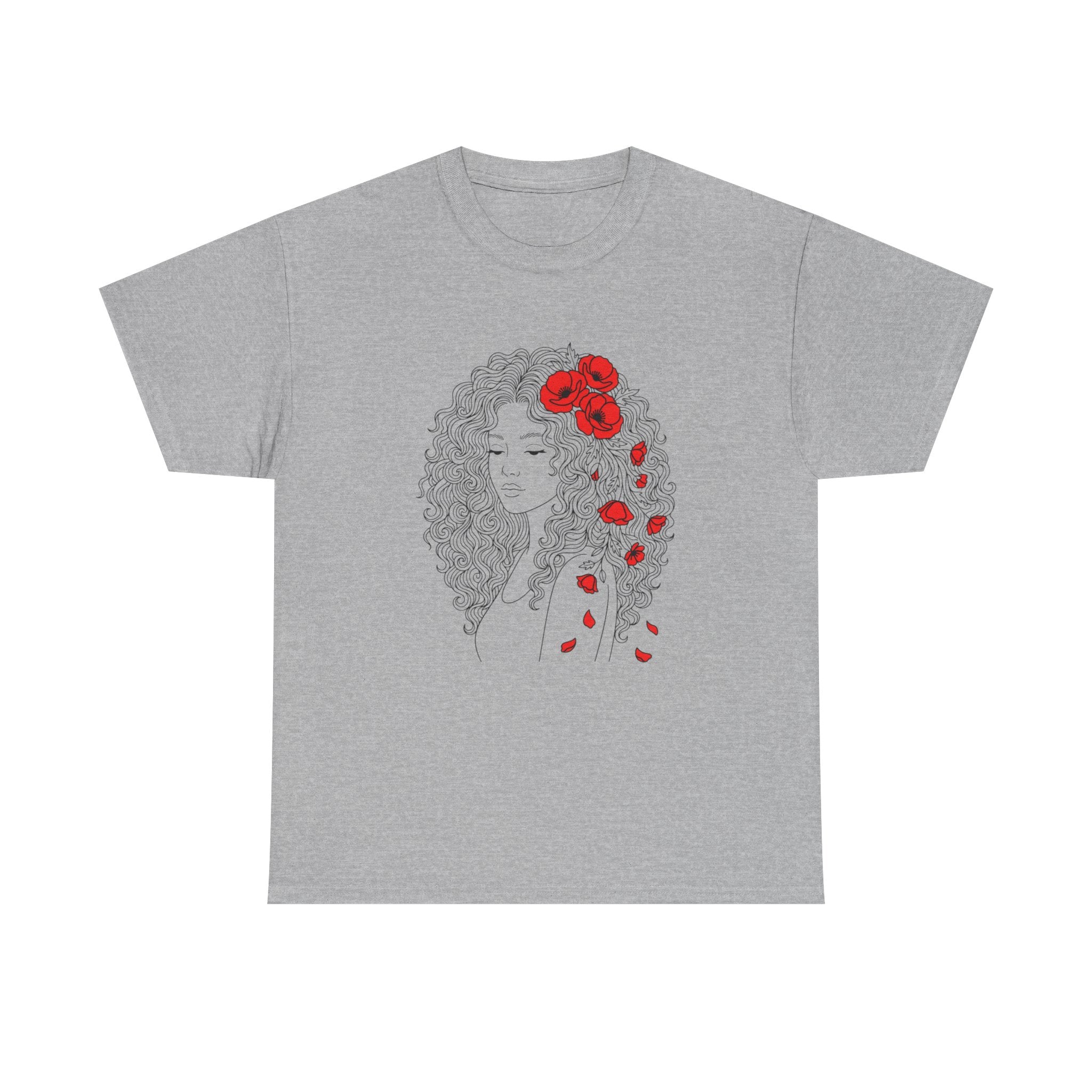 Floral Hair Portrait Tee — Poppy Girl Graphic T-Shirt