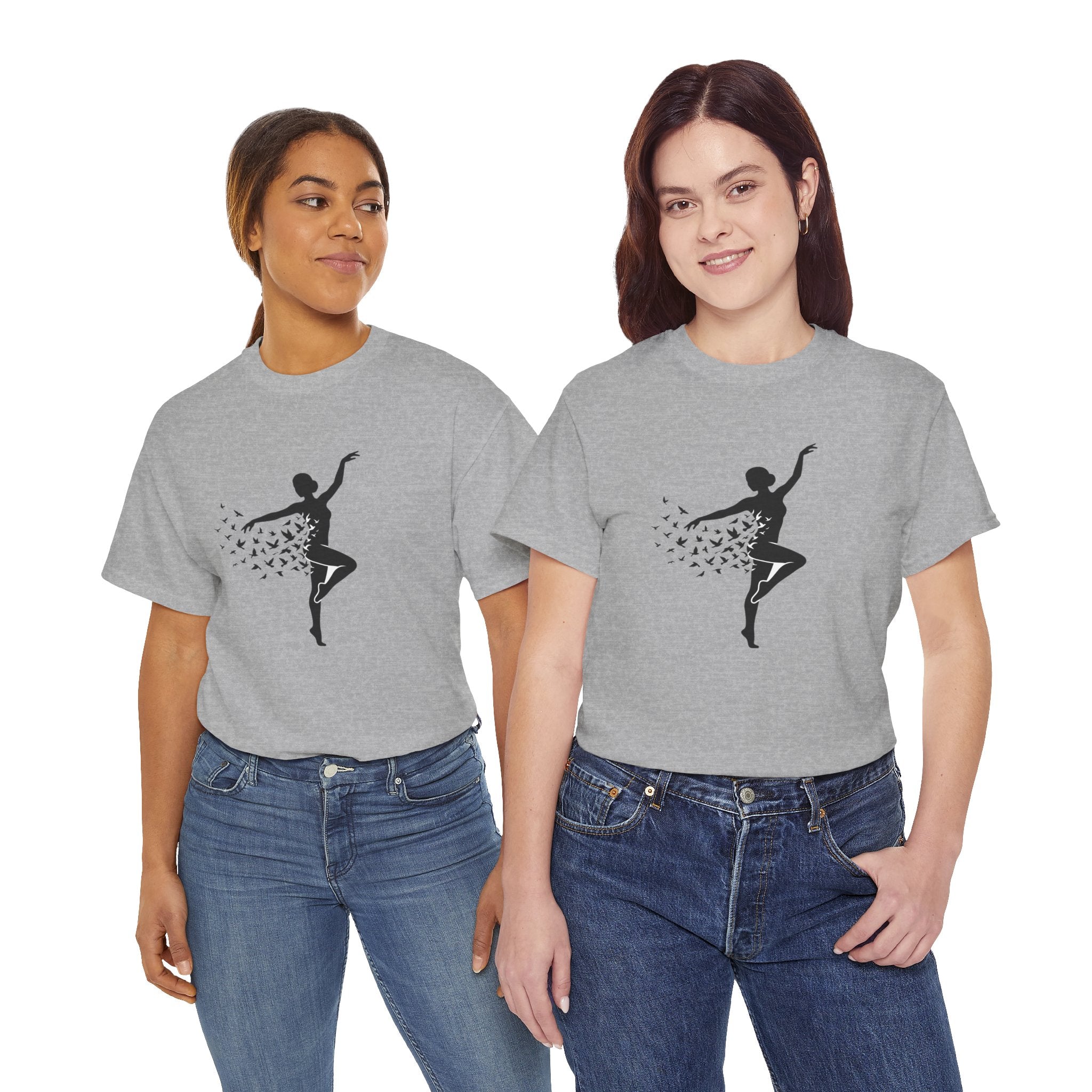 Ballerina Silhouette Tee — Dancer with Butterfly Motif