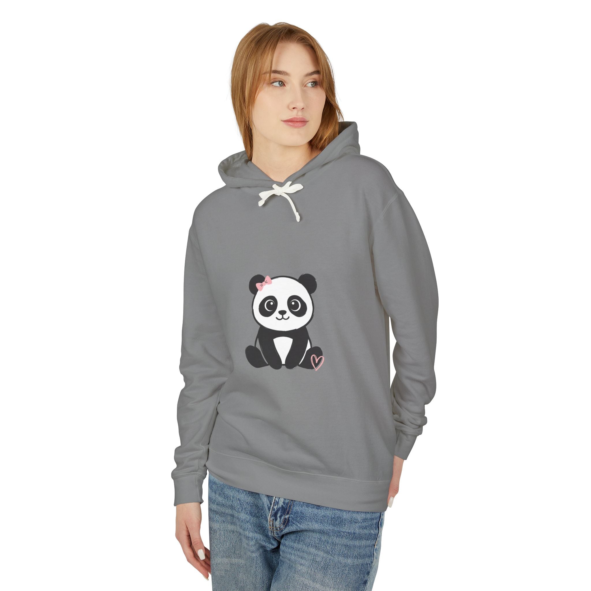 Panda Love Hoodie — Cute Sitting Panda Graphic Lightweight Pullover