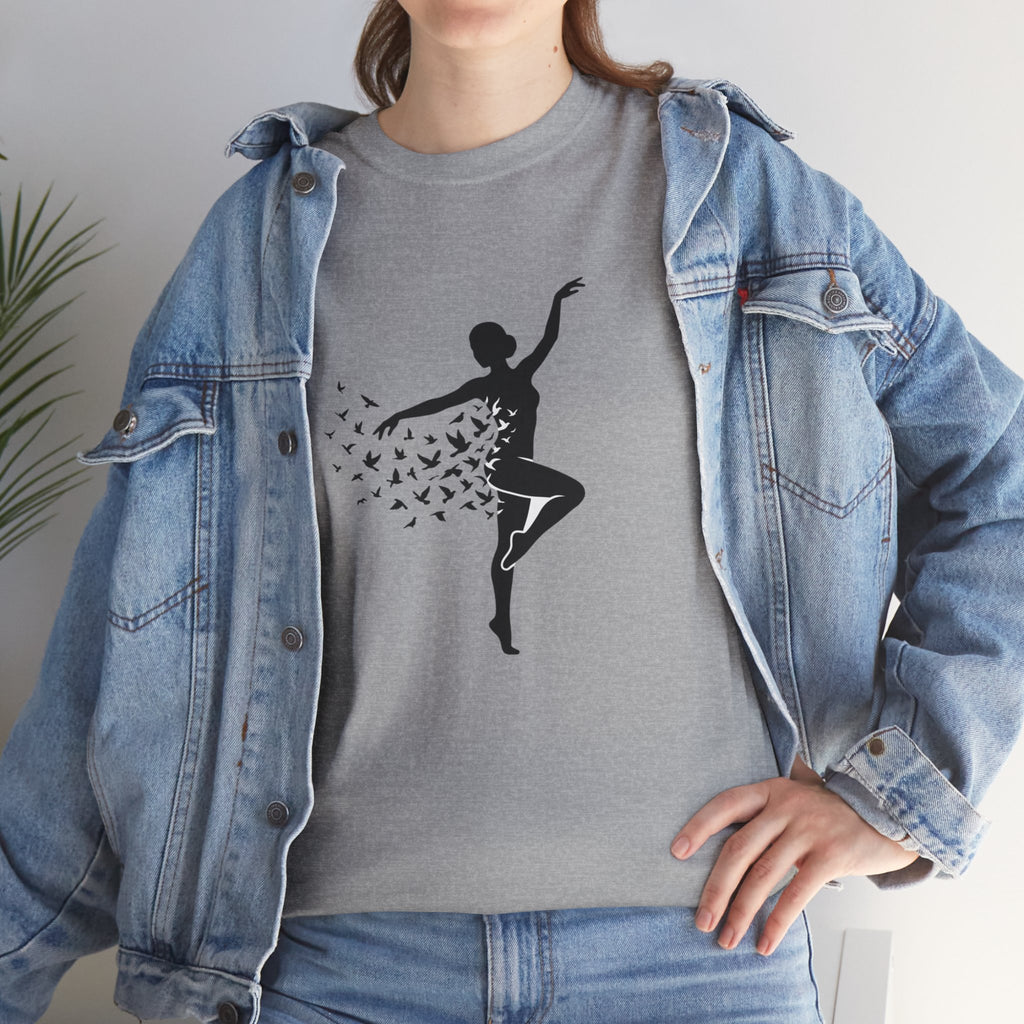Ballerina Silhouette Tee — Dancer with Butterfly Motif