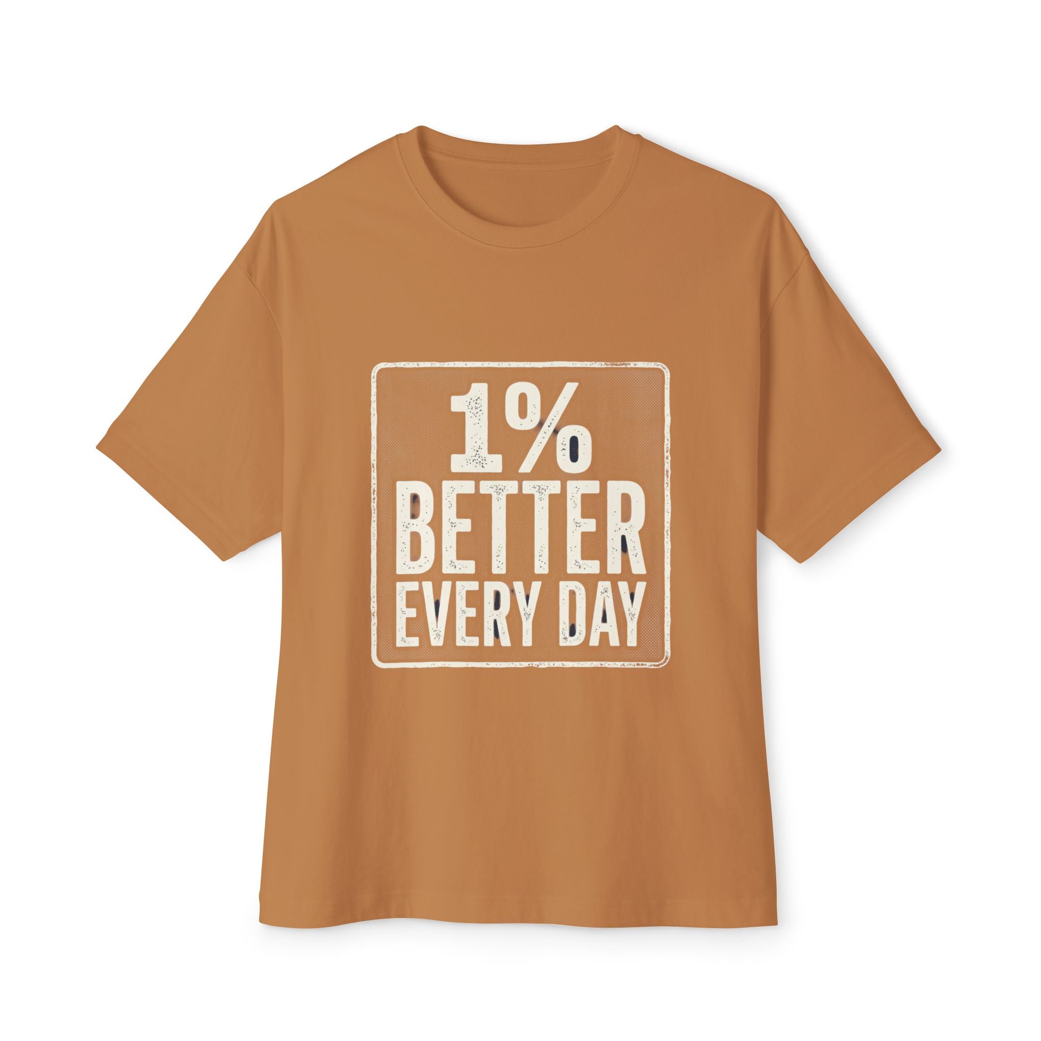 Unisex Boxy T-Shirt – „Jeden Tag 1% besser“ Baumwoll-T-Shirt