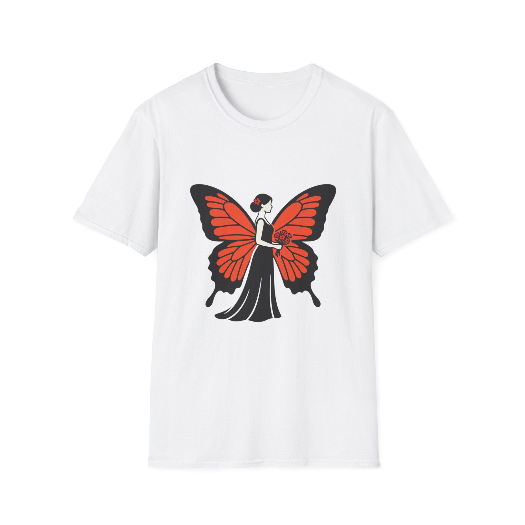 Butterfly Bride T-Shirt — Floral Butterfly Woman Graphic Tee