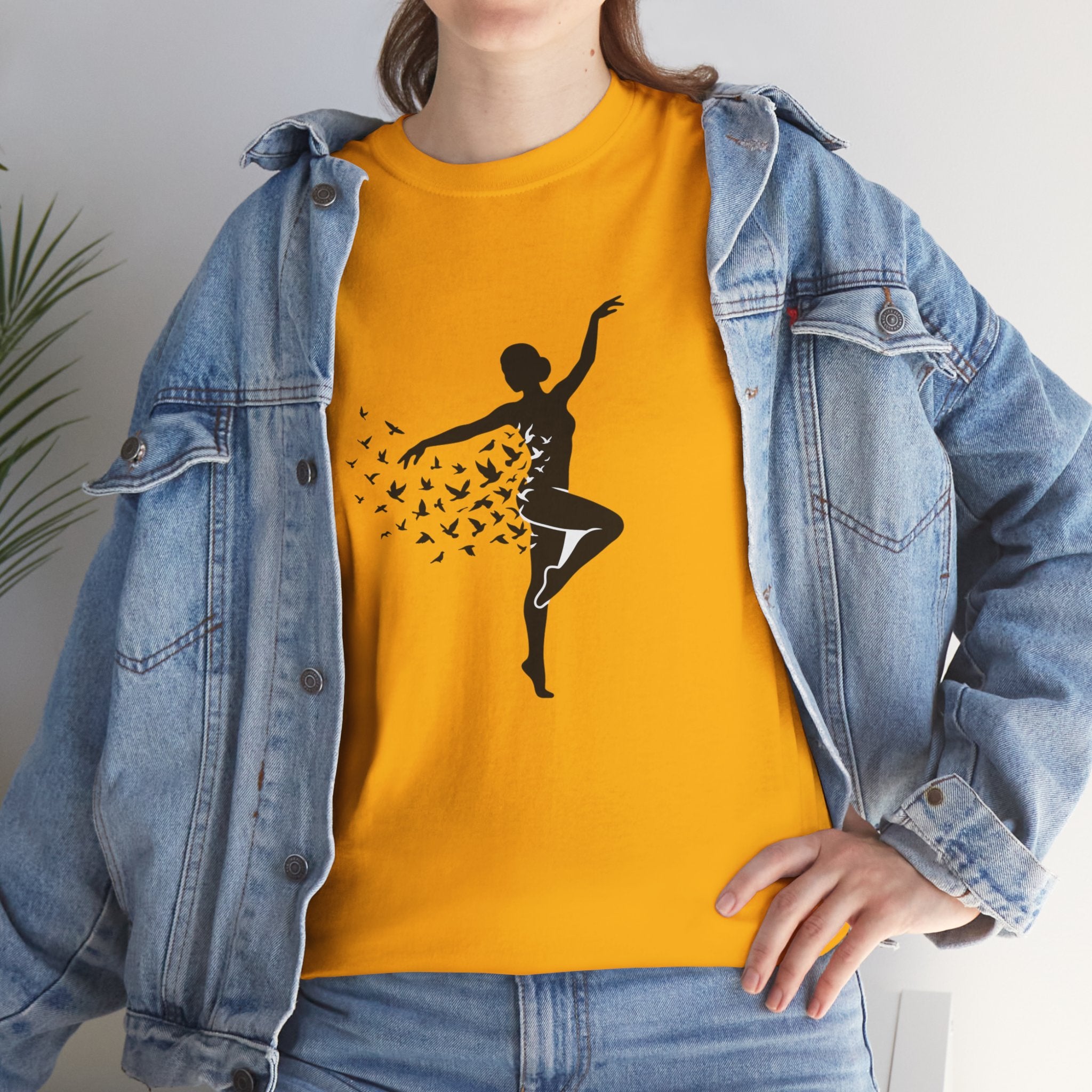 Ballerina Silhouette Tee — Dancer with Butterfly Motif