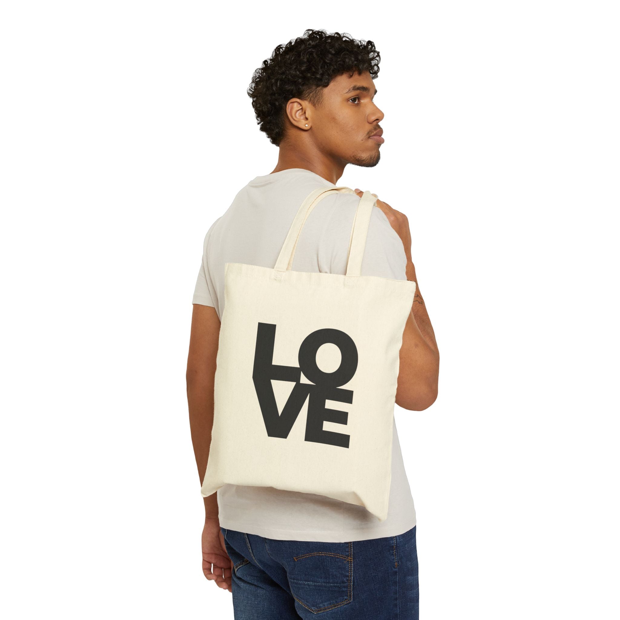 LOVE Canvas Tote Bag — Minimalist Cotton Shopper