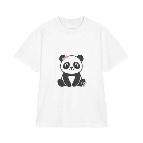 Cute Panda Heart T-Shirt — Adorable Floral Bow Panda Graphic Tee
