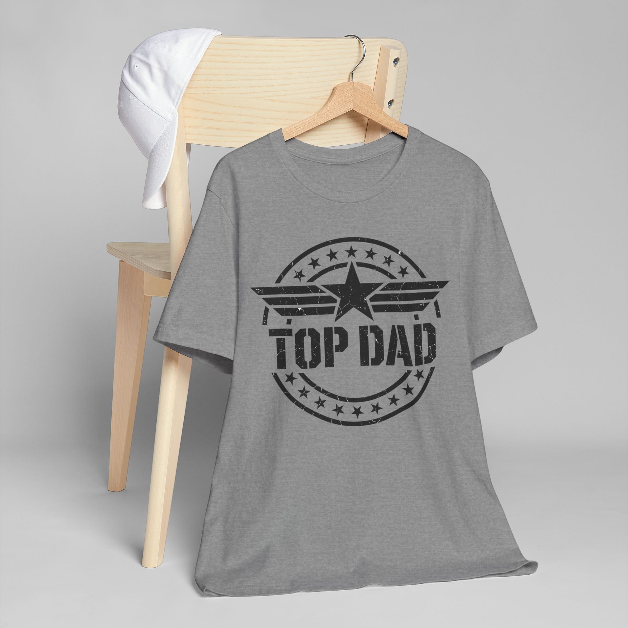Top Dad Graphic T-Shirt – Father's Day Military Star Design