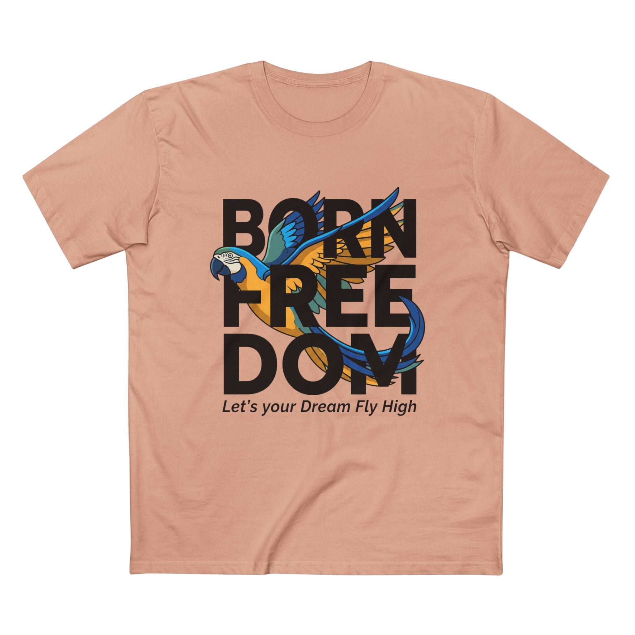 Let's Your Dream Fly High" Parrot Graphic T-Shirt