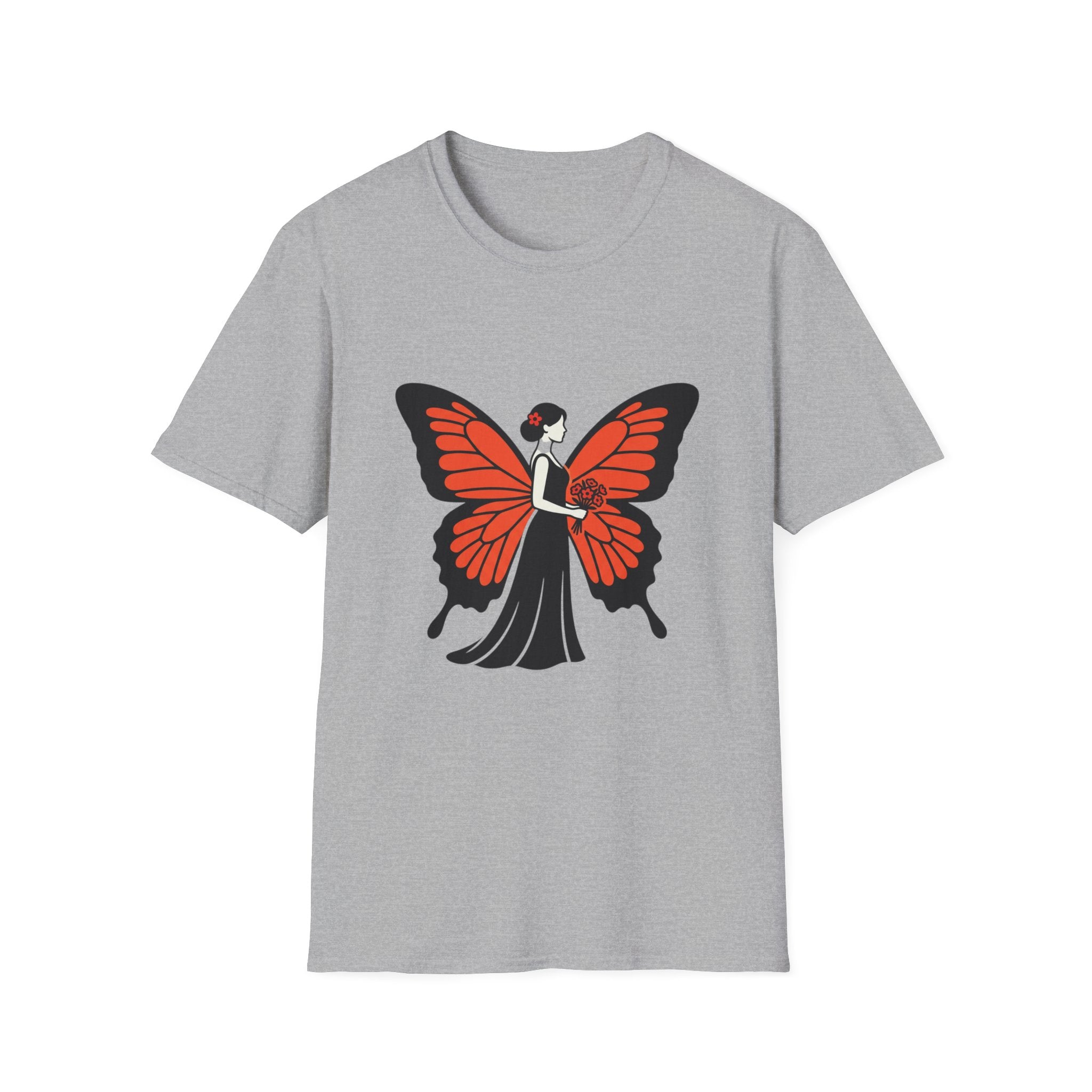 Butterfly Bride T-Shirt — Floral Butterfly Woman Graphic Tee