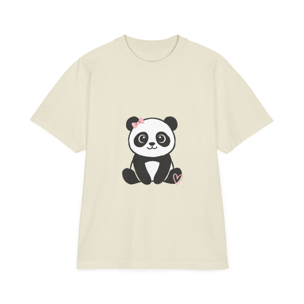 Cute Panda Heart T-Shirt — Adorable Floral Bow Panda Graphic Tee