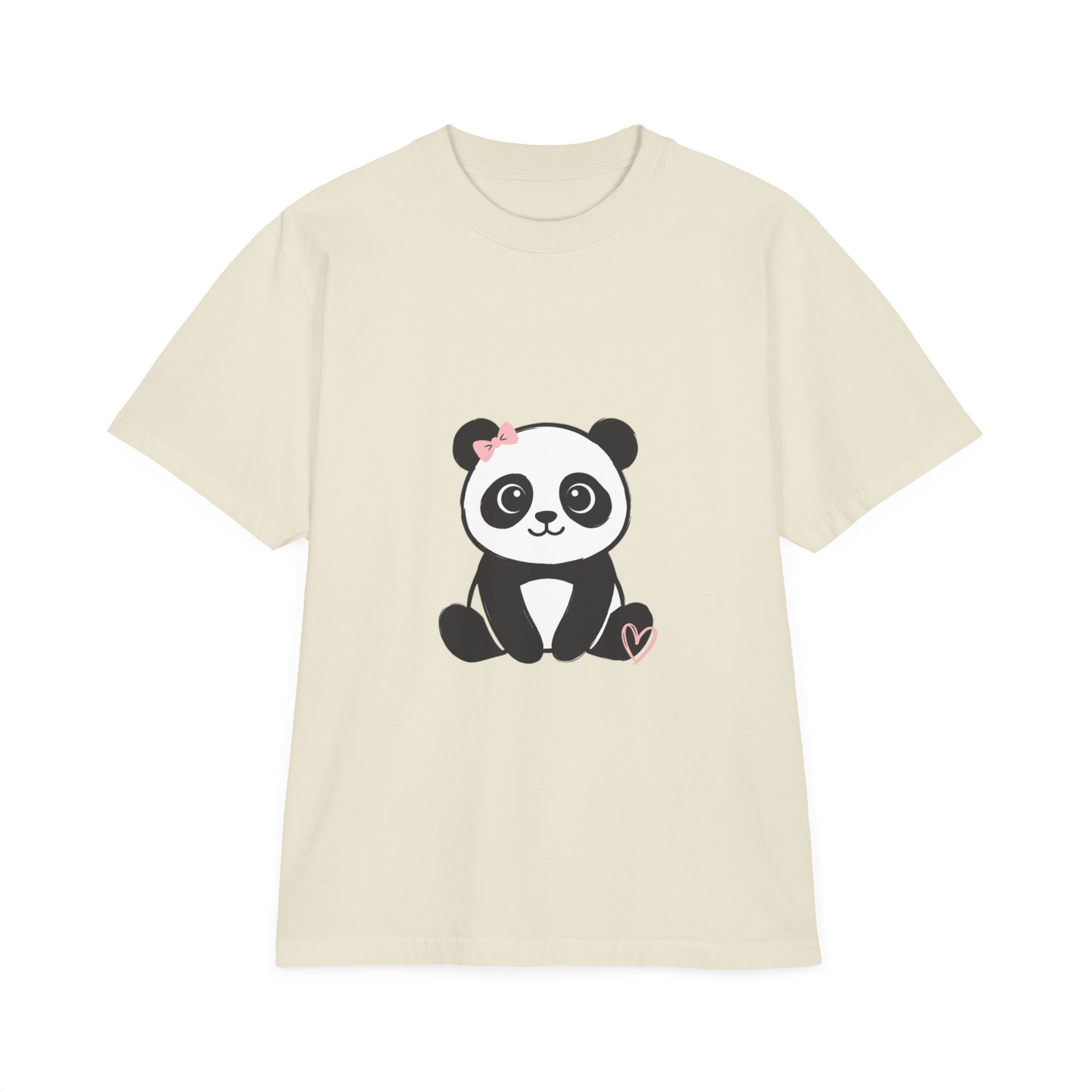 Cute Panda Heart T-Shirt — Adorable Floral Bow Panda Graphic Tee