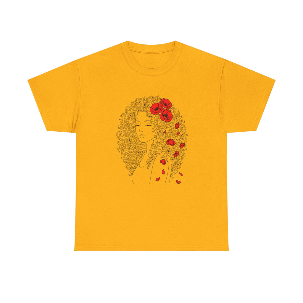 Floral Hair Portrait Tee — Poppy Girl Graphic T-Shirt