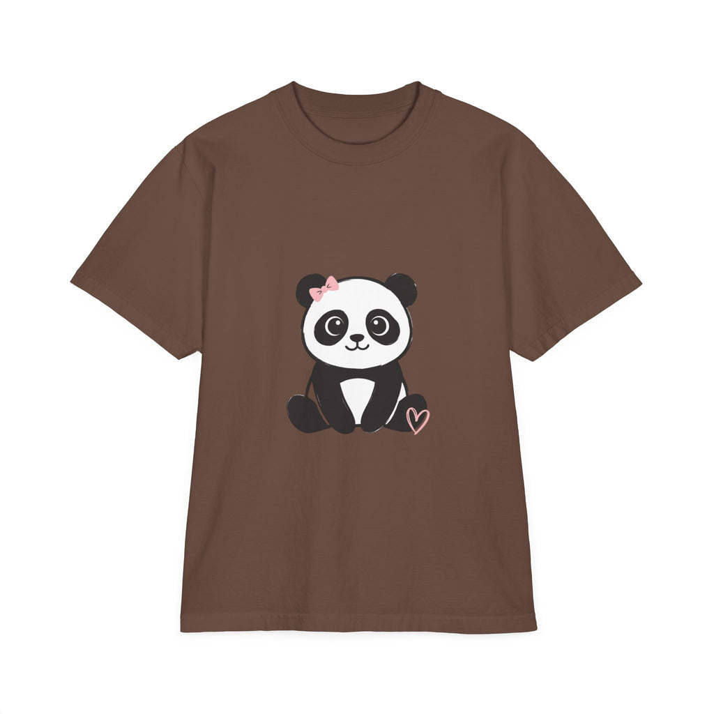 Cute Panda Heart T-Shirt — Adorable Floral Bow Panda Graphic Tee