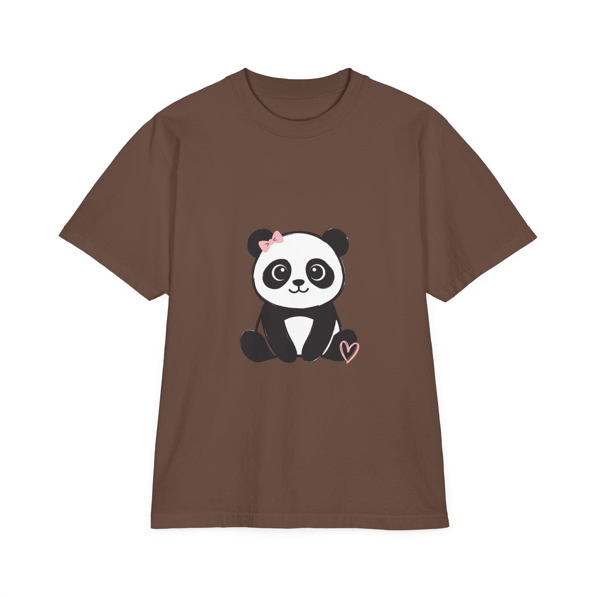 Cute Panda Heart T-Shirt — Adorable Floral Bow Panda Graphic Tee
