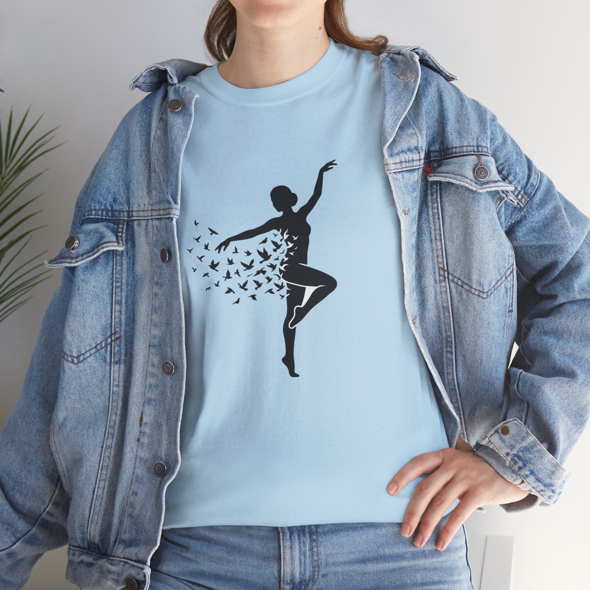 Ballerina Silhouette Tee — Dancer with Butterfly Motif