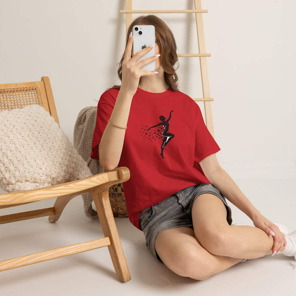 Ballerina Silhouette Tee — Dancer with Butterfly Motif