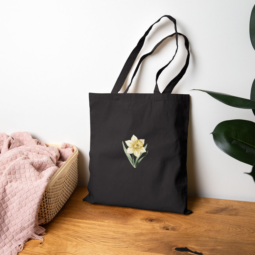 Daffodil Birth Month Flower Tote  Personalized Name