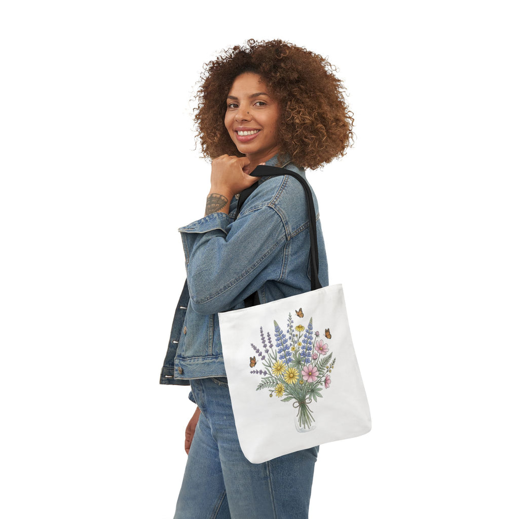 Canvas-Tasche mit Blumenstrauß