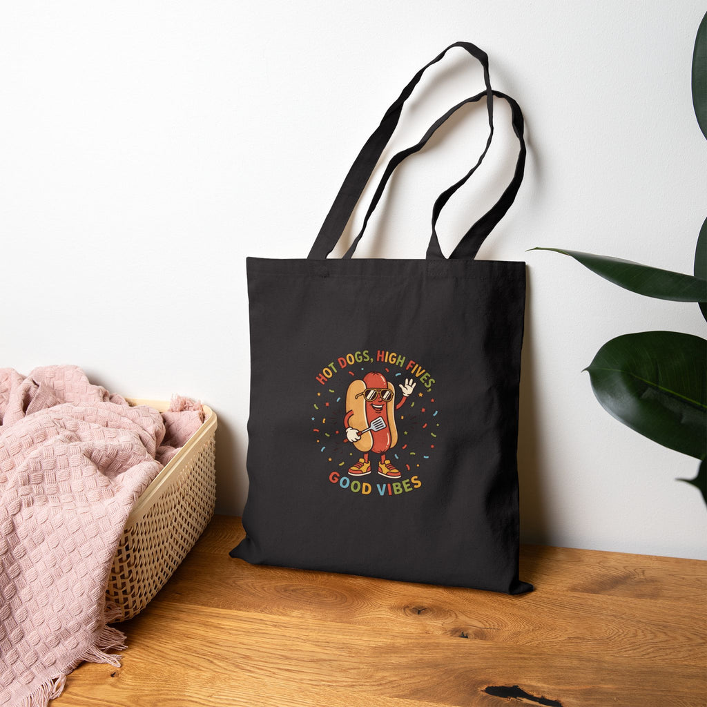 Hot Dog Good Vibes Tragetasche | Grillen Vierter Juli, Retro Patriotisches Picknick