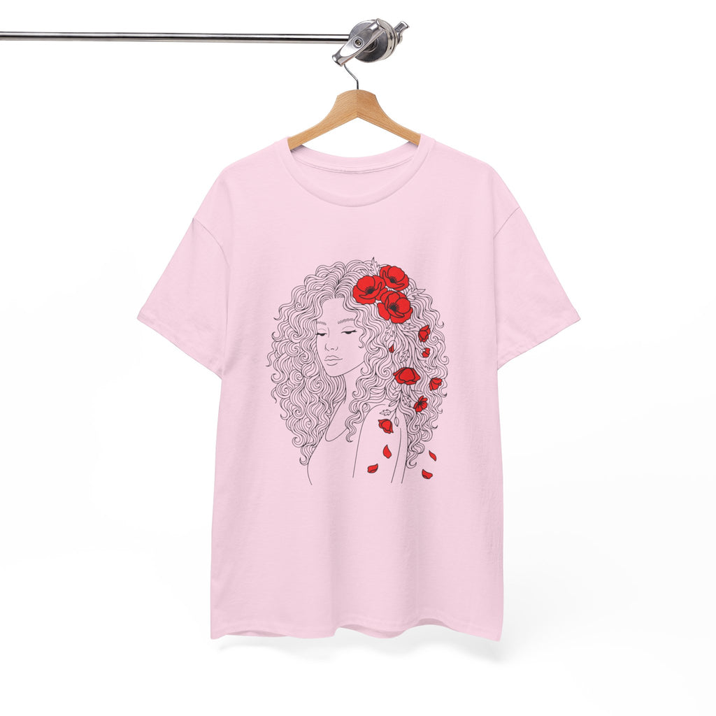 Floral Hair Portrait Tee — Poppy Girl Graphic T-Shirt