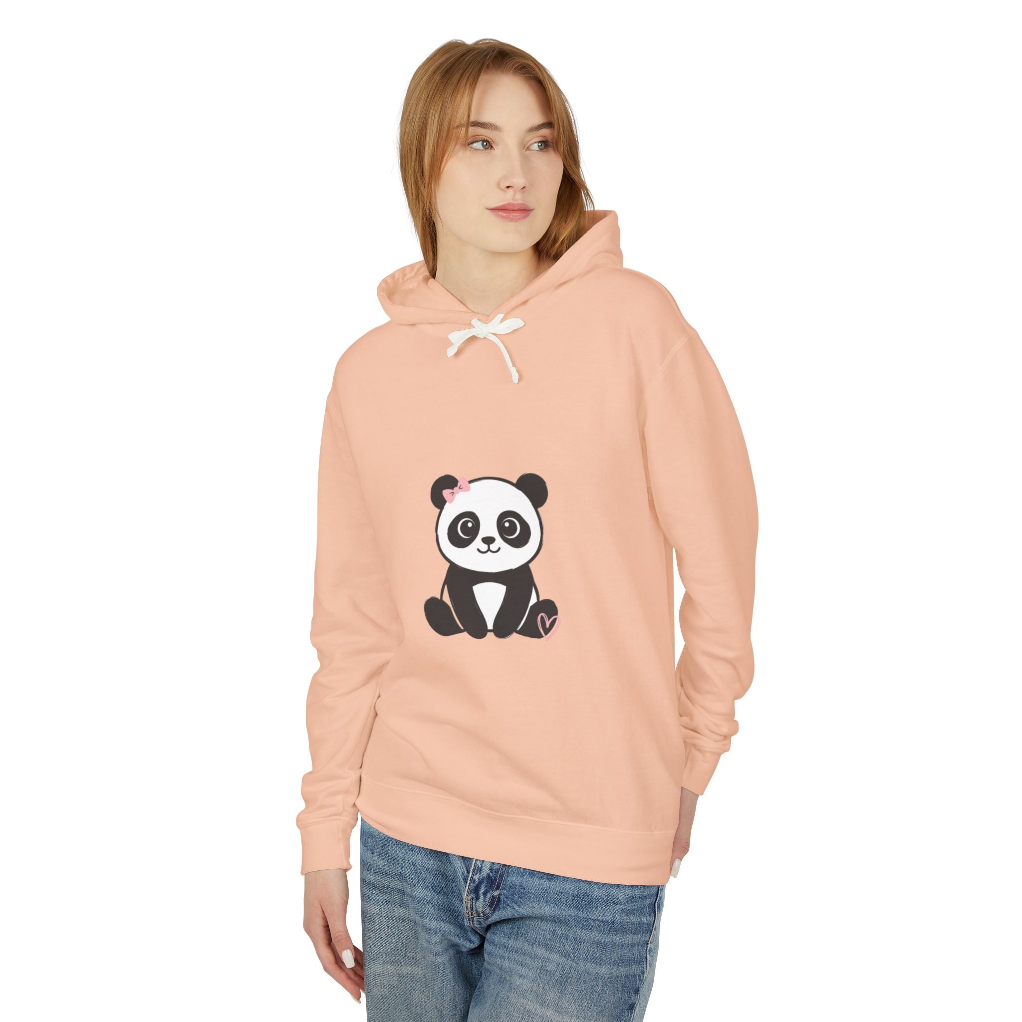 Panda Love Hoodie — Cute Sitting Panda Graphic Lightweight Pullover
