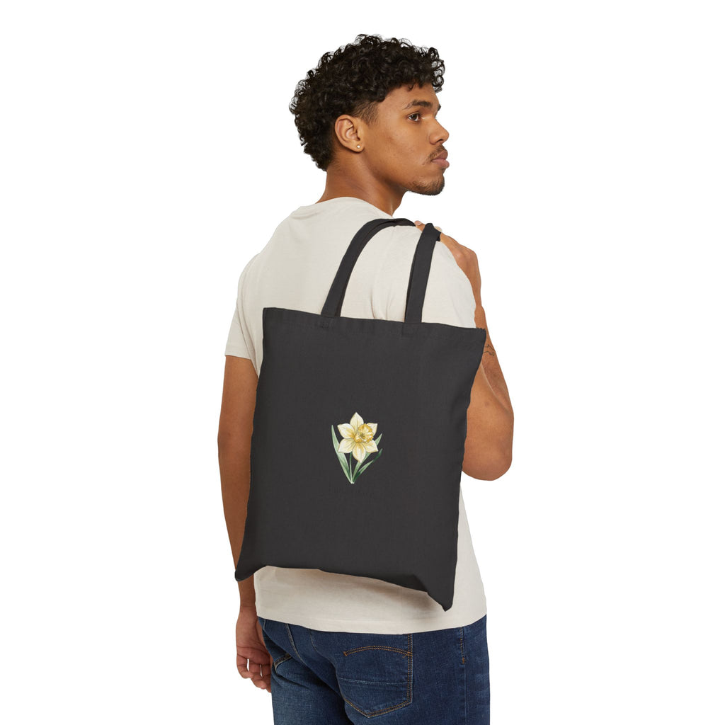 Daffodil Birth Month Flower Tote  Personalized Name