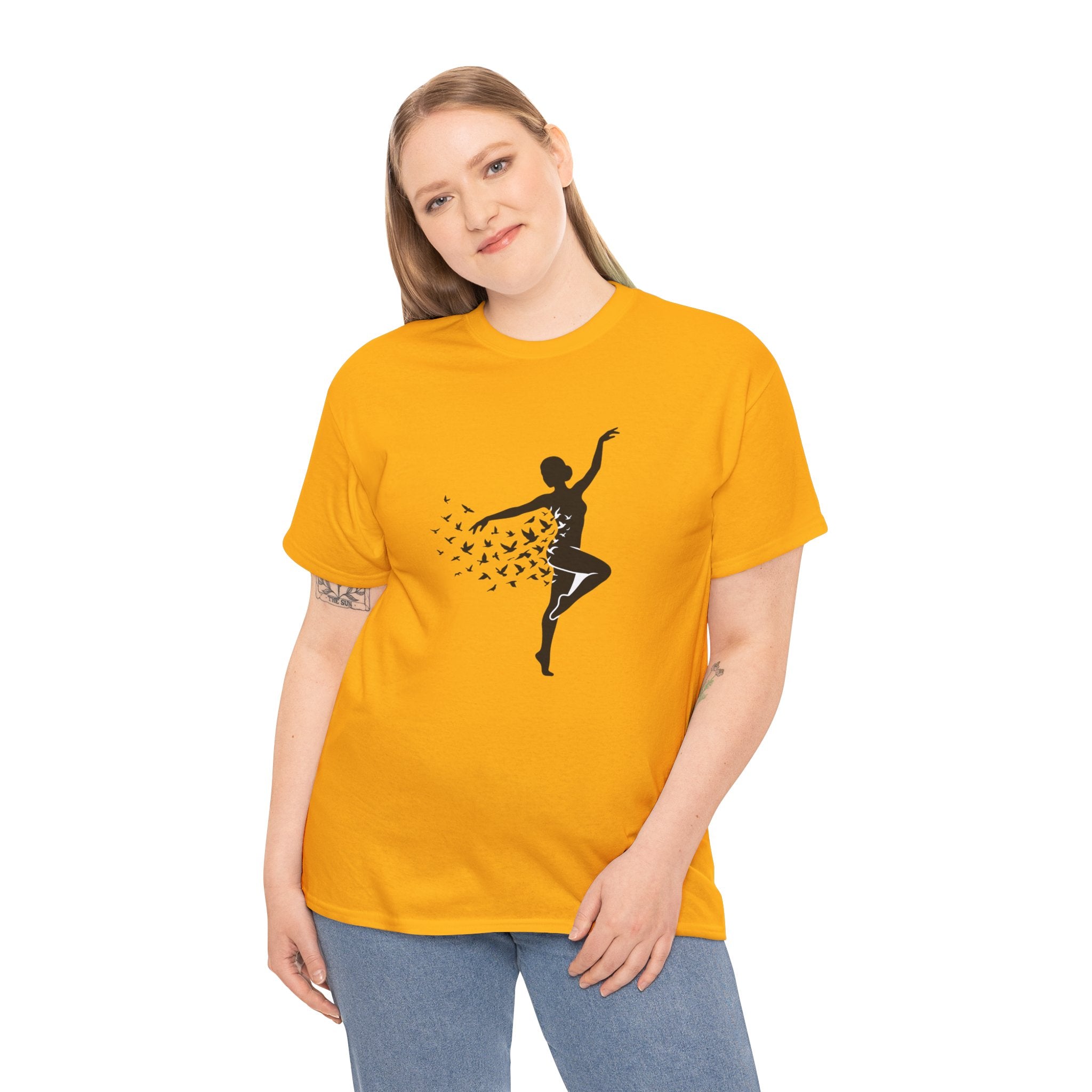 Ballerina Silhouette Tee — Dancer with Butterfly Motif
