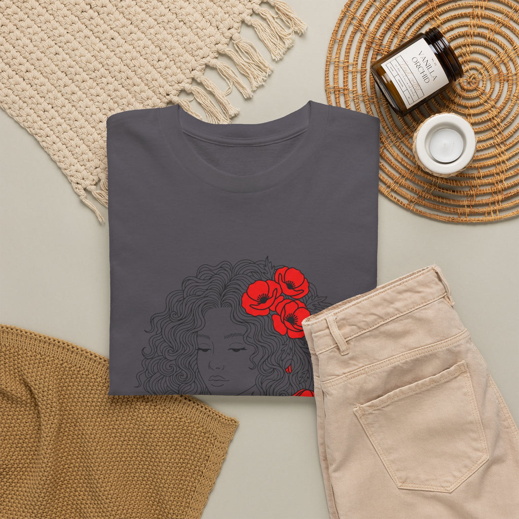 Floral Hair Portrait Tee — Poppy Girl Graphic T-Shirt