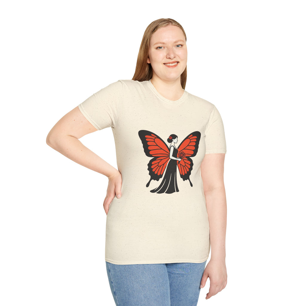 Butterfly Bride T-Shirt — Floral Butterfly Woman Graphic Tee