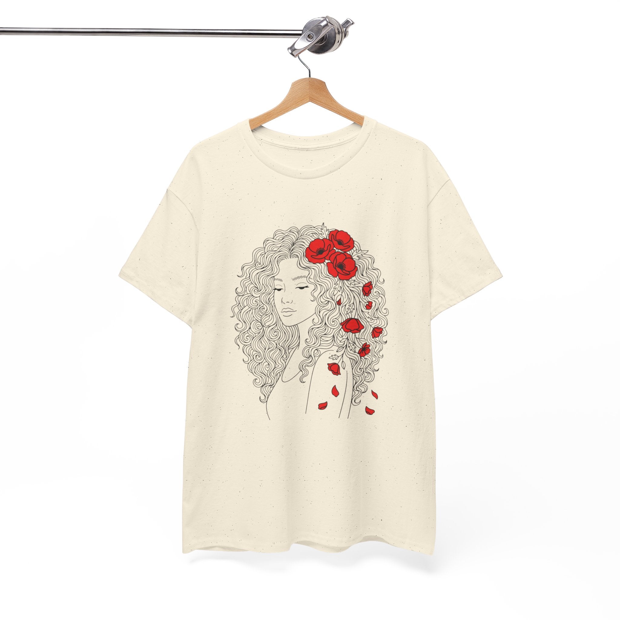 Floral Hair Portrait Tee — Poppy Girl Graphic T-Shirt