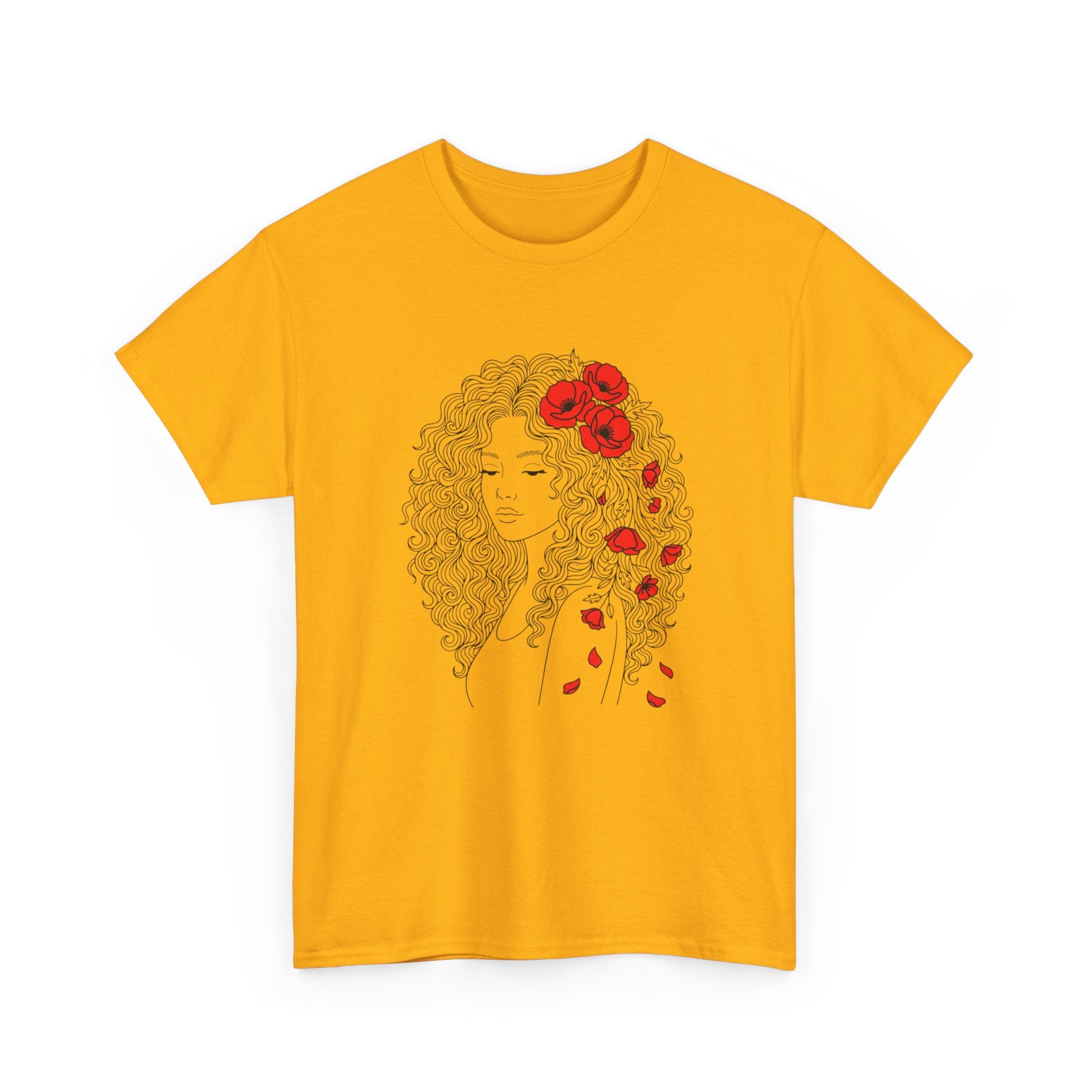 Floral Hair Portrait Tee — Poppy Girl Graphic T-Shirt
