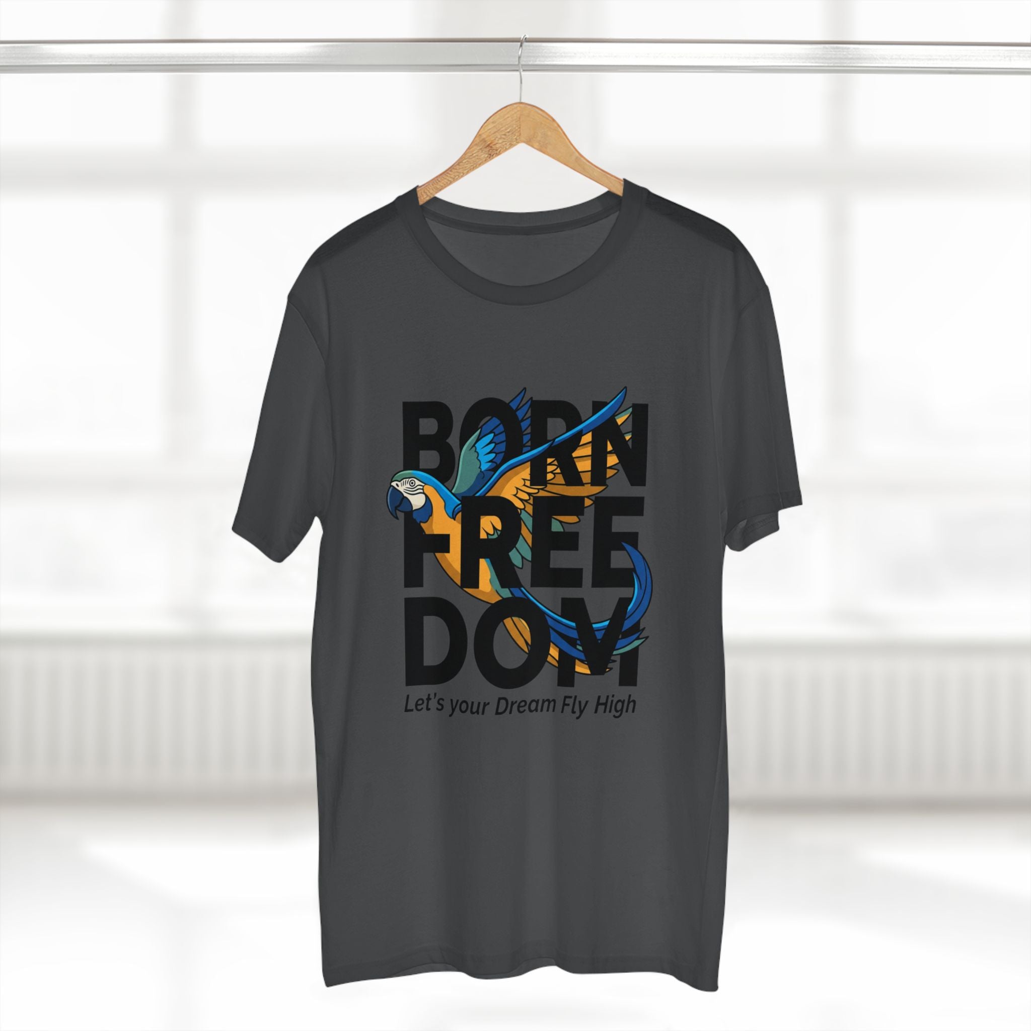Let's Your Dream Fly High" Parrot Graphic T-Shirt