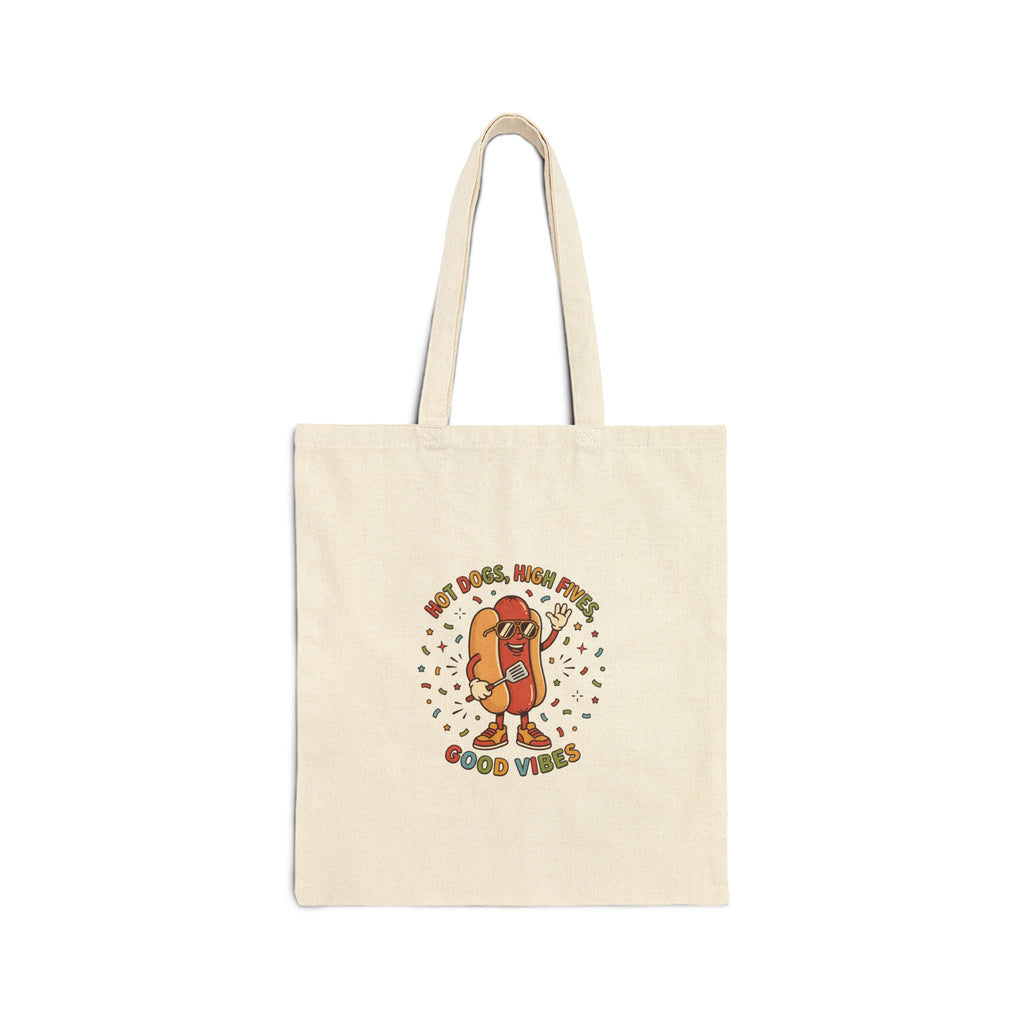 Hot Dog Good Vibes Tragetasche | Grillen Vierter Juli, Retro Patriotisches Picknick